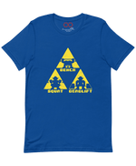 blue "TriForce Powerlifting" women's T-shirt