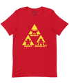 red "TriForce Powerlifting" women's T-shirt