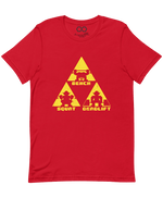 red "TriForce Powerlifting" women's T-shirt