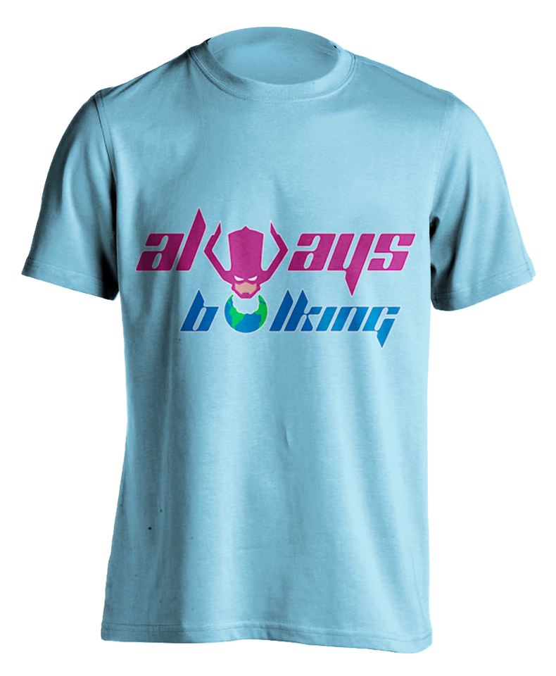 sky blue "Always Bulking" T-shirt